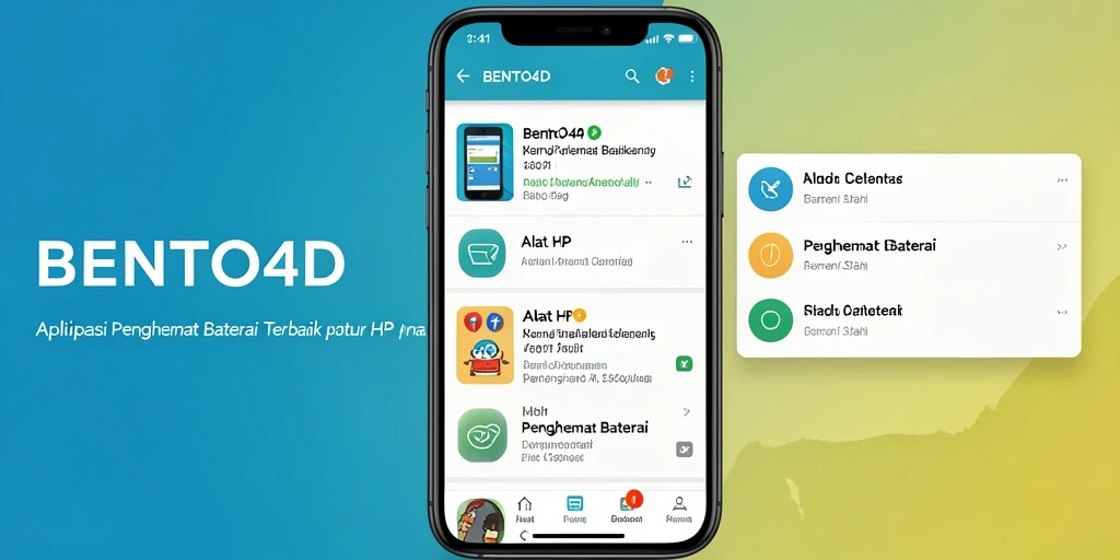 Antarmuka BENTO4D yang menunjukkan statistik penghemat baterai.