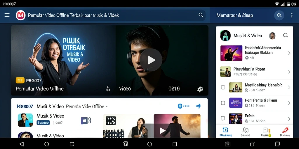 Tampilan antarmuka PRG007 yang simpel dan intuitif untuk pemutar video offline.