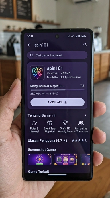 Tampilan halaman APK spin101