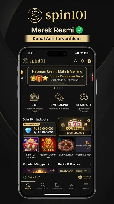 Tampilan kanal resmi spin101